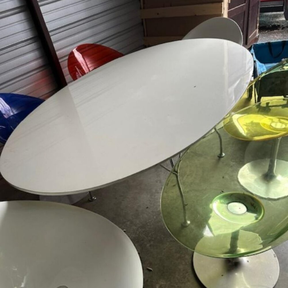 SORRY SOLD Glossy Oval Table for Kartell by Antonio Citterio and Oliver Low